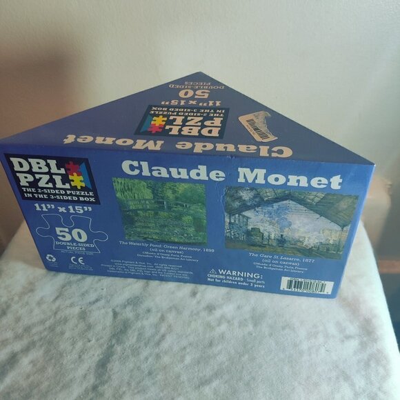 DBL PZL Claude Monet 50 pieces for family fun. VTG 2 puzzles in one! Unopened. - Picture 3 of 4